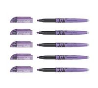 PILOT Lot de 5 Surligneurs FRIXION light Effaçable pointe biseau 3,8 mm Violet