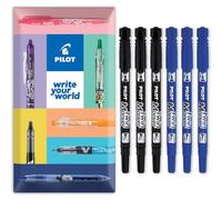 Pilot Lot de 6 marqueurs permanents 2 en 1 - Double pointe fine et extra fine - Gamme Begreen 76 % recyclé
