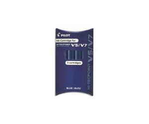 PILOT Lot de 6 Pochettes de 3 recharges pour V5/V7 BEGREEN encre bleue