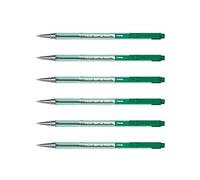 PILOT Lot de 6 Stylos à bille rétractable BPS-Matic Pointe Fine Vert