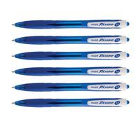 Pilot Lot de 6 Stylos à bille REXGRIP BEGREEN Pointe Moyenne 1.0 Bleu