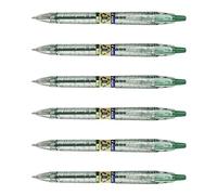 PILOT Lot de 6 Stylos bille rétractable B2P Ecoball 10 Pointe Moyenne Vert