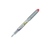 PILOT Lot de 6 Stylos Plume Jetable V-Pen SILVER pointe moyenne Rouge