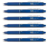 Pilot Lot De 6 Stylos Roller Rétractable Effaçable Frixion Ball Clicker 0,7 Pointe Moyenne Bleu