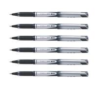 Pilot Lot De 6 Stylos Roller V-Ball Grip 07 Encre Liquide Pointe Moyenne Noir