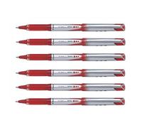 PILOT Lot de 6 Stylos roller V-Ball Grip 07 encre liquide Pte Moyenne Rouge