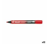 Pilot Pen Marqueurs permanents SCA-100-R pointe conique Rouge Lot de 12