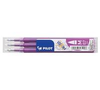 Pilot Pen 2261028F Frixion Ball Lot de 3 recharges de rechange pour stylos à bille Violet Épaisseur 0,7 mm