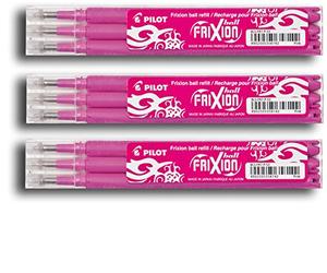 Pilot Pen BLS-FR7 Frixion Ball Mine de rechange pour stylo Différents coloris, rosa, 9er Set