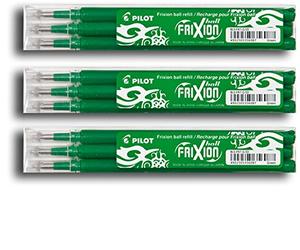 Pilot Pen BLS-FR7 Frixion Ball Mine de rechange pour stylo Différents coloris, vert, 9er Set