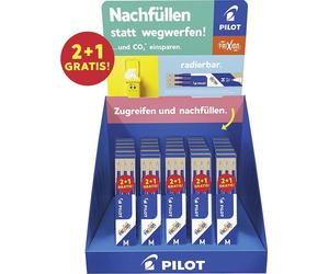 PILOT PEN Mines de rechange Frixion 0,70mm bleu 2+1 présentoir de 30 pièces