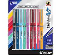 PILOT Precise V7 Stick Lot de 9 stylos à bille à encre liquide Pointe fine Encre assortie (17046)