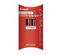 Pilot Recharge pour Rollerball à Encre Liquide Système V5 / V7 - Rouge, 12 x Pack de 3