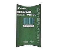Pilot Refills for V5 / V7 Cartridge System Ink Rollerball 12 x Pack of 3 (Total 36 Refills) Green