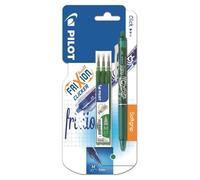 Pilot - Blister FriXion Ball Clicker 0.7 - Roller effaçable - Vert + 1 set de 3 recharges - Pointe moyenne
