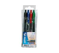 Pilot Pen Stylo roller G2 encre gel couleurs assorties classiques – Pochette de 4