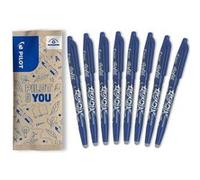 PILOT - Lot de 8 FriXion Ball 07 - Stylo Effaçable à Encre Thermosensible - Stylo Roller Rechargeable - Bleu - Pointe Moyenne
