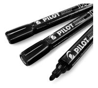 Pilot Sca-100 Lot De 3 Marqueurs Permanents À Pointe Ogive Fine De 4 Mm À 4,5 Mm Noir