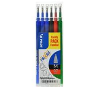 Pochette de 6 recharges pour stylo FriXion pointe moyenne 0,7 mm - assortis