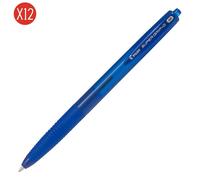 Pilot Stylos-bille Super G rétractable – Pointe moyenne – Pack de 12 – Bleu