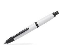 PILOT Stylo plume Capless rétractable blanc finition noire satinée plume fine or 18 carats coffret cadeau exclusif Blanc
