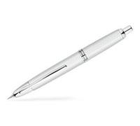 PILOT Stylo plume de luxe Capless Rhodié rétractable, plume fine or 18 carats, finition rhodiée graphite blanc, coffret cadeau exclusif Graphite blanc