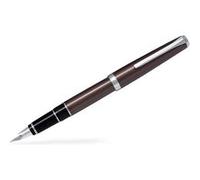 PILOT stylo plume Falcon brun avec plume large en or 14 carats rhodiée, corps acier laqué, écriture souple et raffinée, coffret cadeau Brun