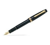 PILOT stylo-plume Justus 95 noir avec plume moyenne en or 14 carats ajustable pour écriture souple ou ferme, coffret élégant Noir