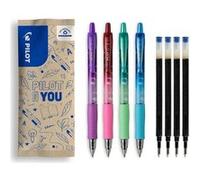 PILOT stylo roller G-2 Bubble édition limitée lot 4 encre gel bleue pointe moyenne 0,7 mm couleurs dégradées avec 4 recharges Couleurs assorties