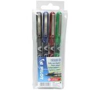 Stylo roller Pilot V-Ball couleurs assorties 0,5 mm - Pochette de 4