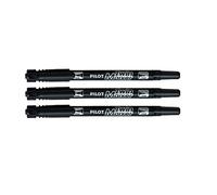 Pilot Super Colour Twin Tip Marker Permanent Black Ink Fine / Extra Fine Tip (pack of 3)