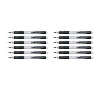 Pilot Supergrip H185 Lot de 12 Porte-mine 0,5 mm rechargeable Corps plastique avec grip caoutchouc Noir