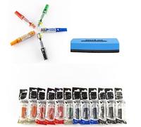 Pilot V Board Master - Set de 5 marqueurs multicolores pour tableau blanc + recharges pour tableau blanc (3 bleus, 3 noirs, 3 rouges, 2 orange et 1 vert) + effaceur Molin