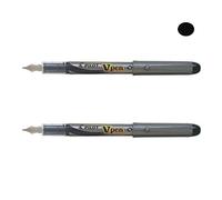 Pilot V-Pen Silver Lot de 2 stylos-plume jetables Encre liquide de couleur noire
