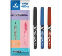 PILOT V Sign Pen - Lot de 3 marqueurs à pointe fine - Pointe de 2 mm - Largeur de trait de 0,6 mm - Lot essentiel - Noir, bleu et rouge