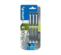 Pilot V10 Grip Blister de 3 Rollers Encre Liquide Pointe Large Noir
