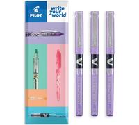 Pilot V5 Hi-Tecpoint Lot de 3 stylos roller à pointe fine de 0,5 mm Violet