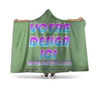 Pilou Pilou Femme Homme Pull Plaid Personnalisé Oversize en Poncho Polaire Couverture à Capuche Votre Photo Texte Objet Personnalisable Sweat Plaid Vetement Hiver Blanket Chaud Cadeau Personnalisée
