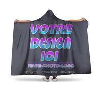 Pilou Pilou Femme Homme Sweat Plaid Personnalisé Oversize en Poncho Polaire Couverture à Capuche Objet Personnalisable Choisissez Votre Photo Texte Pull Plaid Hiver Blanket Chaud Cadeau Personnalisée