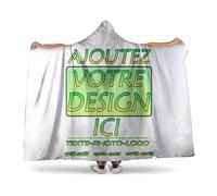 Pilou Pilou Femme Personnalisée Sweat Plaid Personnalisable Pull Plaid Capuche Concevez Votre Photo Texte Poncho Polaire Couverture Hiver Robe de Chambre Oversize Blanket Cadeau personnalisé Noël