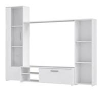 PILVI Meuble TV - Blanc mat - L 220,4 x P41,3 x H177,5 cm Blanc G