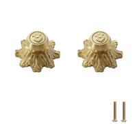 PILYON Bouton Placard Bouton De Porte2 Pièces Fantaisie En Relief Pur Cuivre Armoire Poignée Motif Tiroir Monotrou Pleine Armoire Porte Poignée, 11 Couleur Cuivre 37 * 25Mm