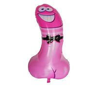 Pimmel Ballon gonflable XXL en forme de pénis, visage avec nœud noir, 92 x 52 cm, ballon géant pour air et hélium, comme cadeau d'anniversaire, décoration, pour petite amie, enterrement de vie de