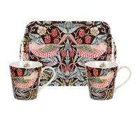 Pimpernel Ensemble tasse et plateau Strawberry Thief Brun