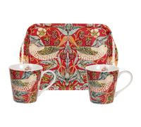 Pimpernel Ensemble tasse et plateau Strawberry Thief Rouge
