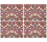 Pimpernel Strawberry Thief Rouge Sets de Table, Bois, Multicolore, Petit, Set de 4
