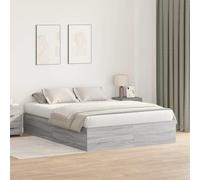 Pin Massif avec Rangement Moderne Gris Sonoma 140x190 cm | Cadre de lit avec rangement Gris Sonoma 140x190 cm, sommier à plat avec tiroirs intégrés en pin massif, lit double gain de