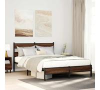 Pin Massif avec Tables de Chevet intégrées Moderne Marron 140 x 210 cm | Cadre de lit avec tables de chevet Naturel 140 x 210 cm Pin massif Plateforme moderne avec rangement intégré Chambre