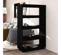 vidaXL Bibliothèque/Cloison Noir 60x35x103 cm Bois de pin massif
