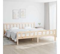Pin massif design classique cadre rustique Brun 160 x 200 cm 25.0 | Cadre de lit bois massif 160x200 cm sans matelas avec sommier à lattes inclus, structure robuste pour chambre adulte et